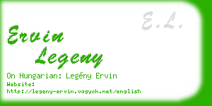 ervin legeny business card